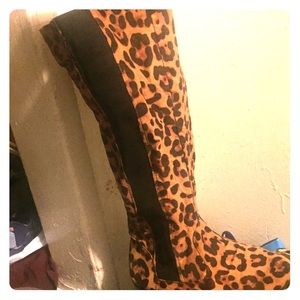 Leopard Print Knee Boots